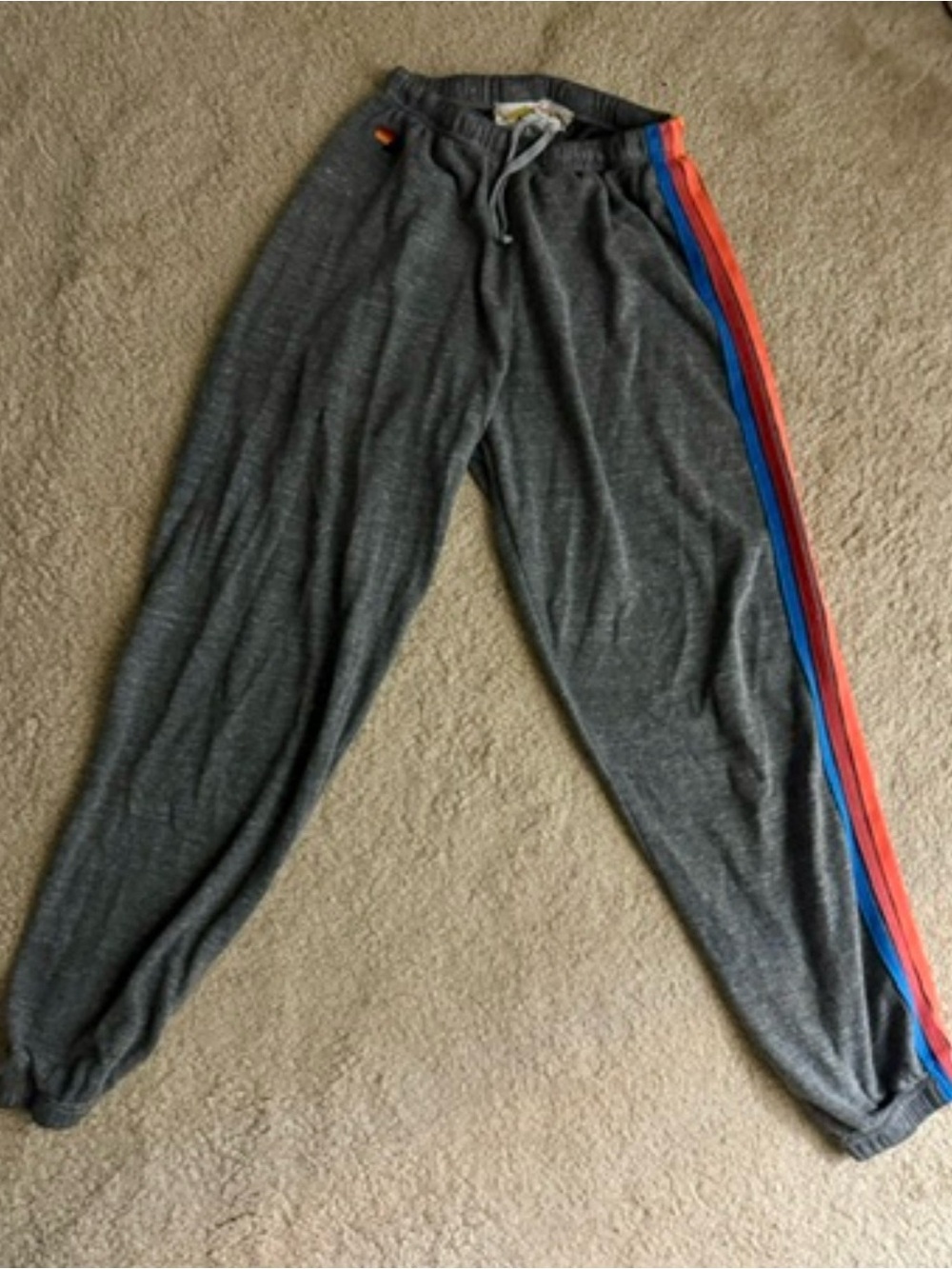 Aviator Nation Heather Grey 5 Stipe Sweatpants